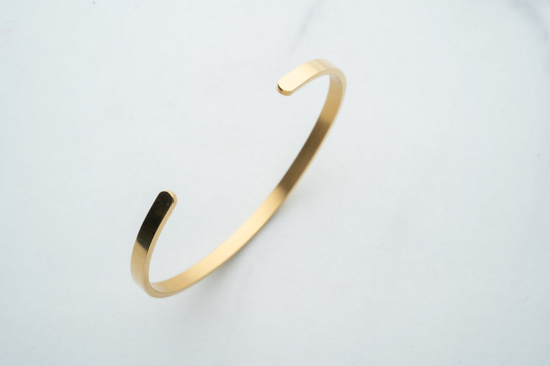 Gold BANGLE bracelet 4 mm