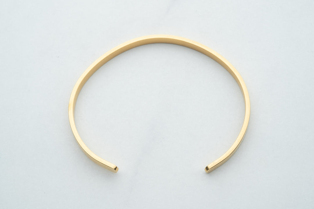 Gold BANGLE bracelet 4 mm