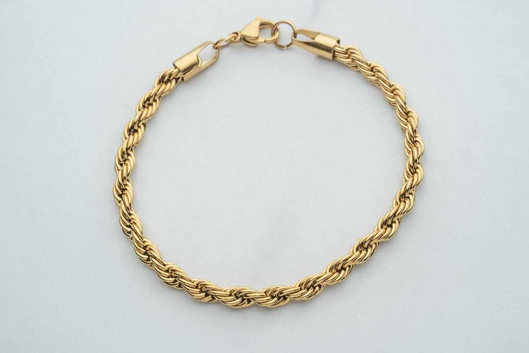 ROPE 5mm Gold Chain and Bracelet
