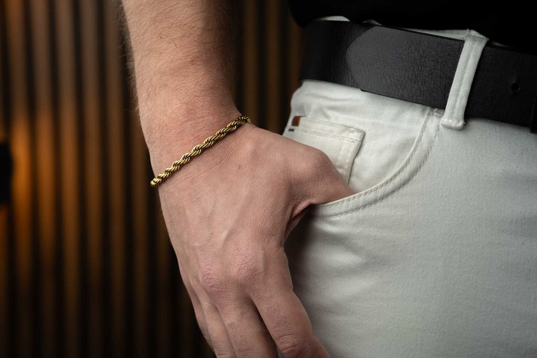 ROPE 5mm Gold Chain and Bracelet