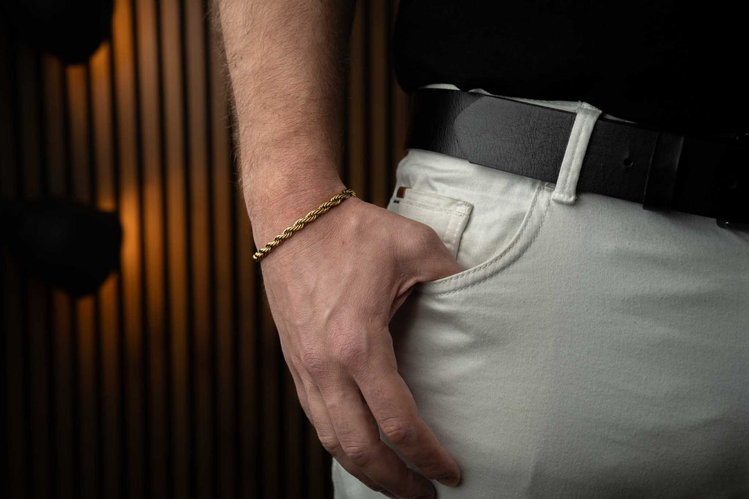 ROPE 5mm Gold Chain and Bracelet