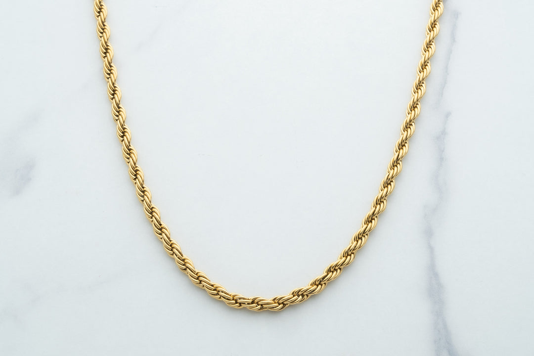 ROPE 5mm Gold Chain and Bracelet