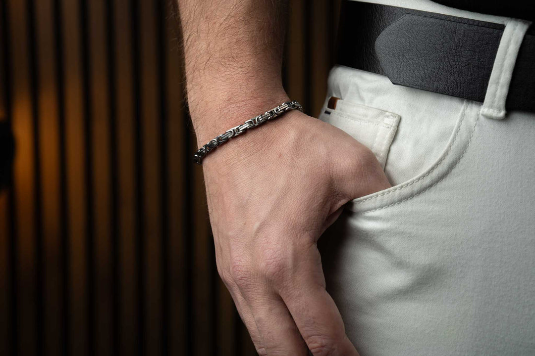Silver chain and bracelet ROYAL 6mm