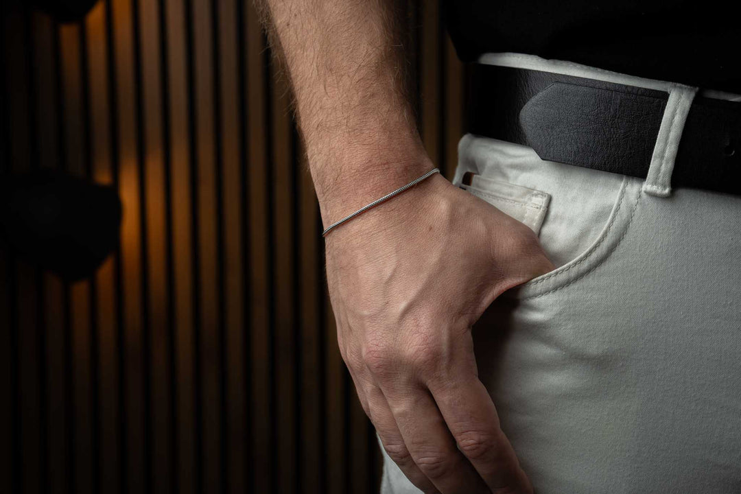 Silver chain and bracelet SNAKE
