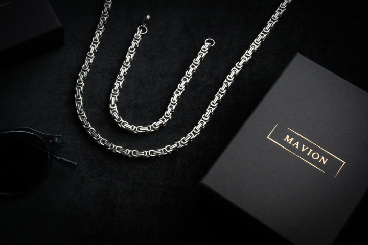 Silver chain and bracelet ROYAL 6mm